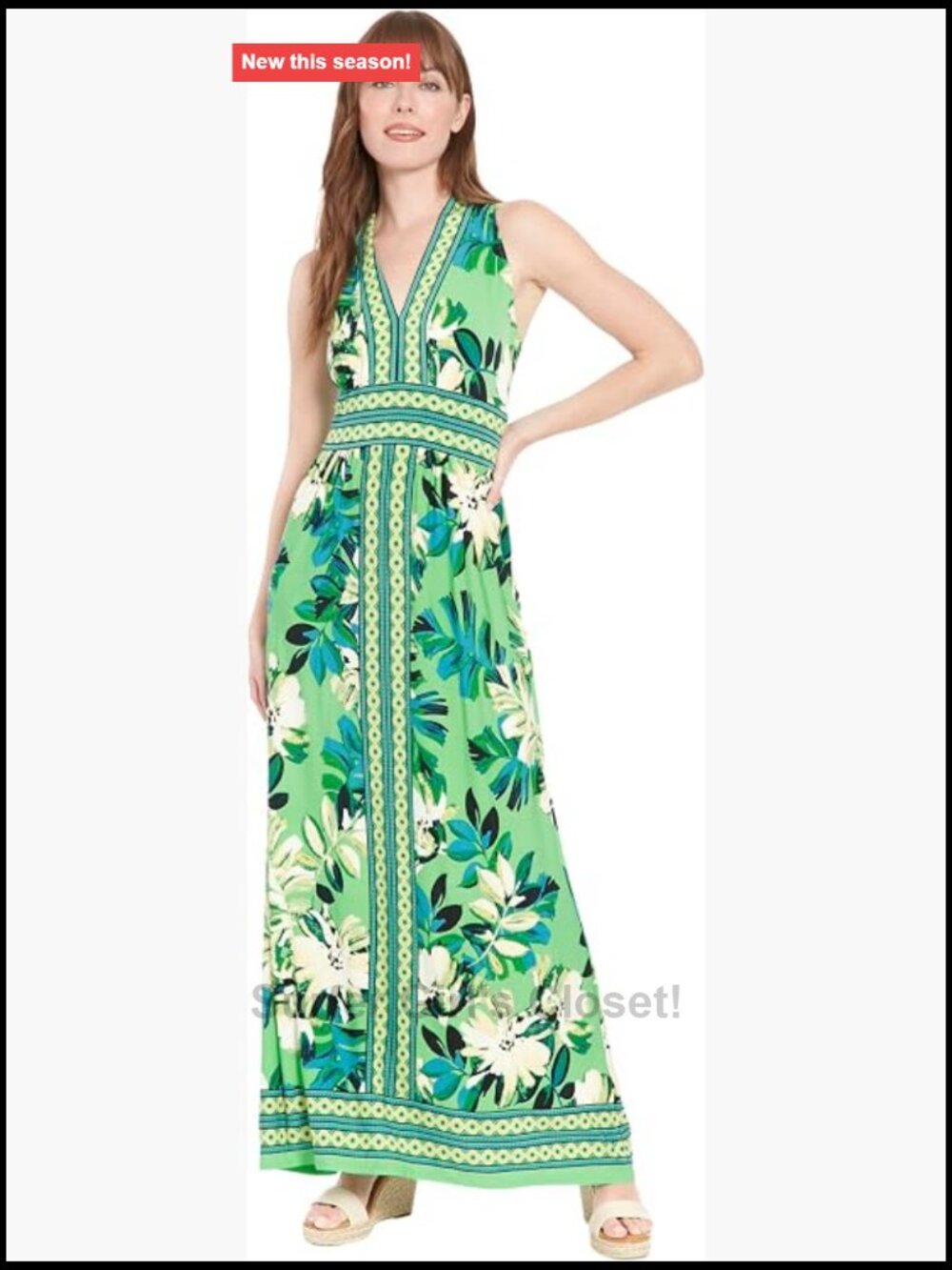Sleeveless V-Neck Floral Maxi Dress | Casual Summer Dress